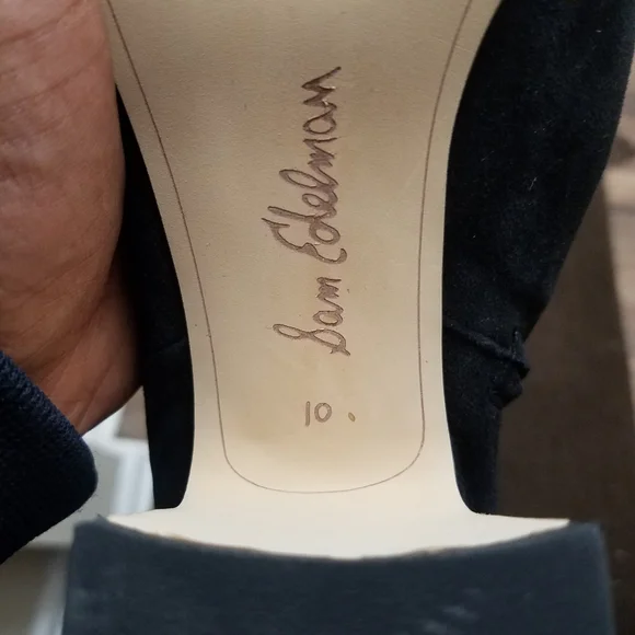 Sam Edelman Black Suede Knee-High Block Heel Boots - Picture 7 of 10